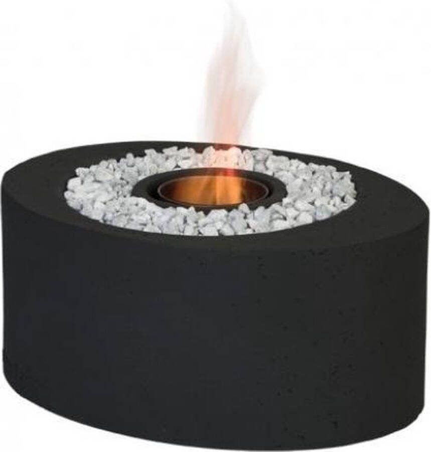 Happy Cocooning Ovale Vuurtafel Bio-ethanol Zwart (SRO10Z)