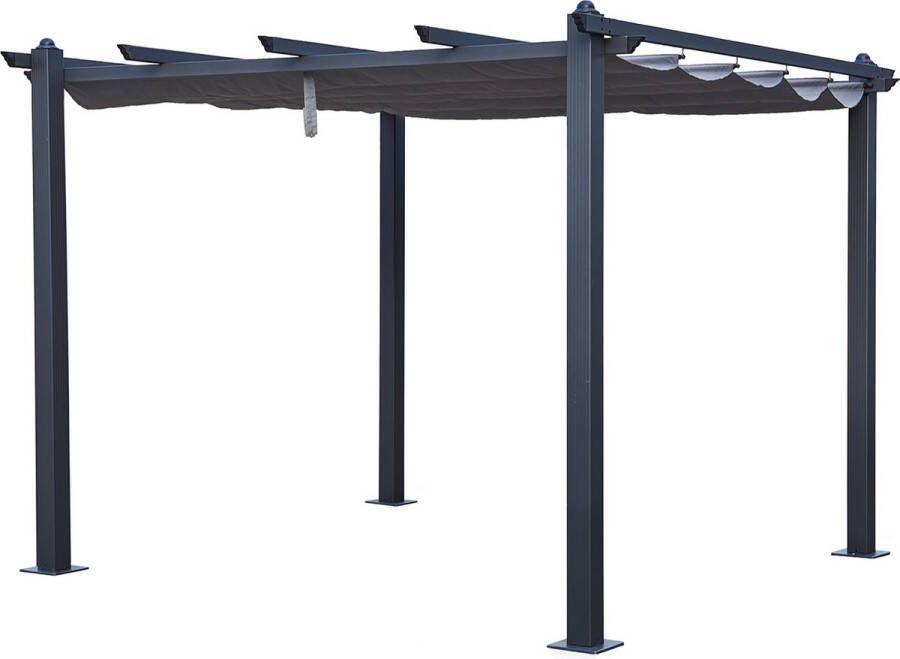 HAPPY GARDEN Pergola 3 × 3m Cassis Grijs Aluminium Structuur