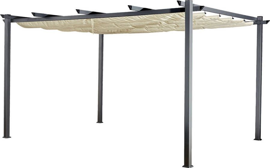 HAPPY GARDEN Vrijstaande Pergola 3 × 4m Cassis Beige Aluminium Structuur