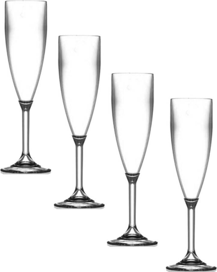 Happy Glass OneTrippel Champagneglazen Onbreekbare glazen Wijnglazen 4 stuks Set Glazen 19 cl
