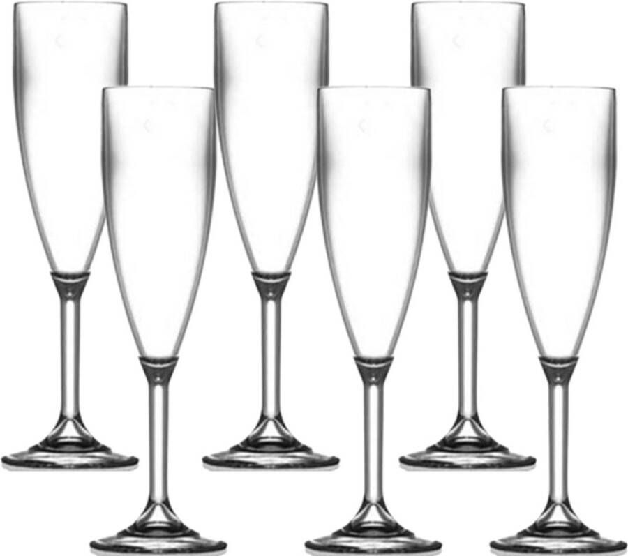 Happy Glass OneTrippel Champagneglazen Onbreekbare glazen Wijnglazen 6 stuks Set Glazen 19 cl