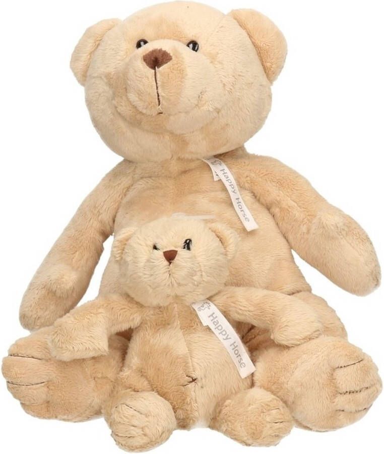 Happy Horse 2x Pluche mama en kind Buster knuffelberen 40 en 23 cm knuffels speelgoed set Beren bosdieren knuffels Teddybeer speelgoed voor kinderen Baby geboorte kraamcadeaus
