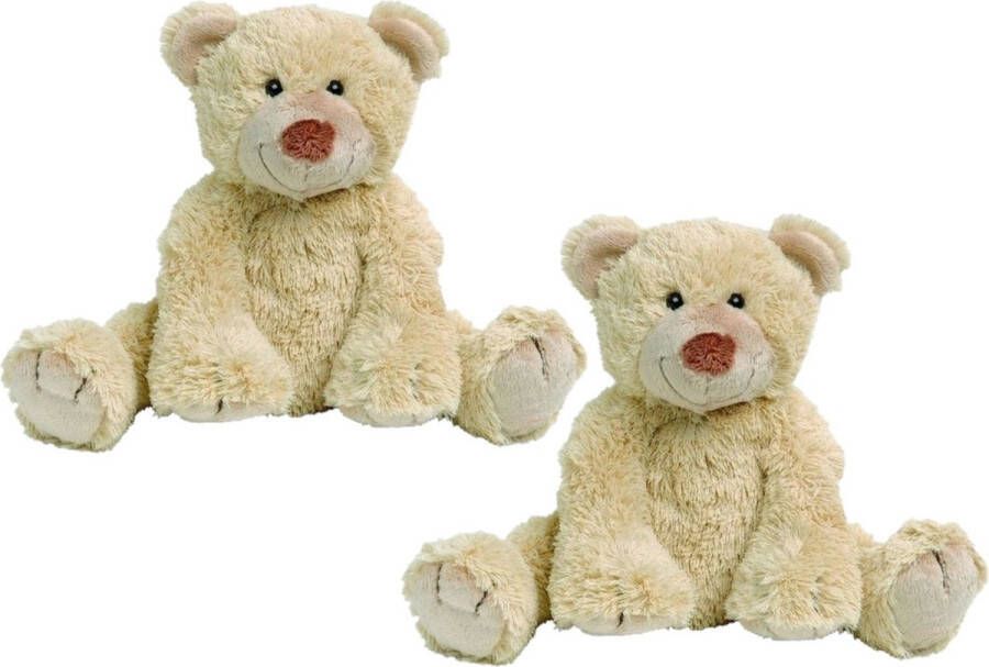 Happy Horse 2x stuks beige pluche knuffelbeer Boogy 24 cm Beren speelgoed dieren knuffels