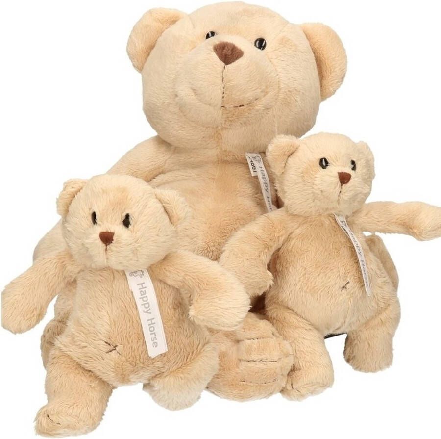 Happy Horse 3x Pluche mama en kind Buster knuffelberen 40 en 23 cm knuffels speelgoed set Beren bosdieren knuffels Teddybeer speelgoed voor kinderen Baby geboorte kraamcadeaus