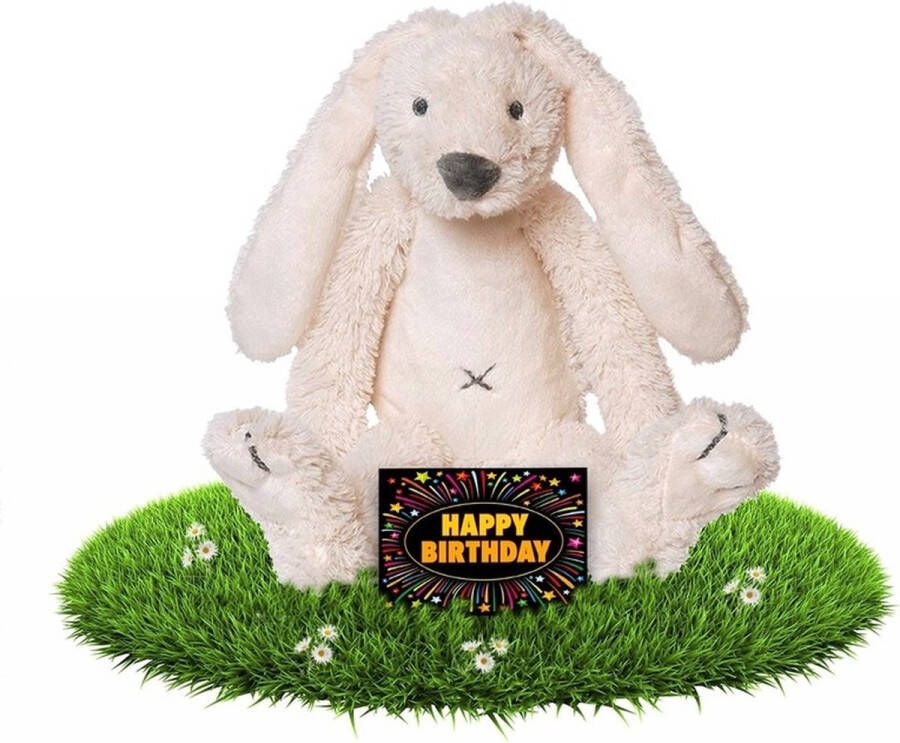 Happy Horse Verjaardag knuffel konijn 28 cm met gratis verjaardagskaart