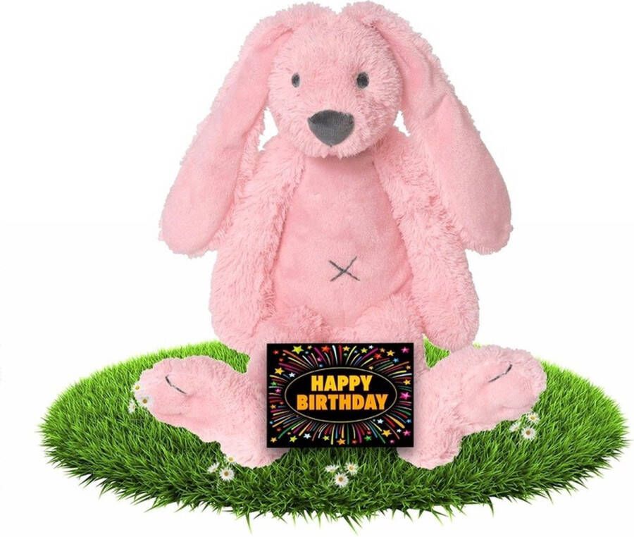 Happy Horse Verjaardag knuffel konijn 28 cm met gratis verjaardagskaart