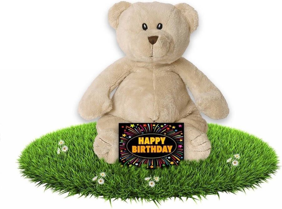 Happy Horse Verjaardag knuffel teddybeer 23 cm + gratis verjaardagskaart Knuffelberen