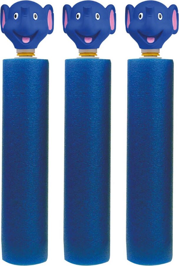 Merkloos 3x Donkerblauw olifanten waterpistool waterpistolen van foam 26 5 cm met bereik van 6 meter Waterpistolen