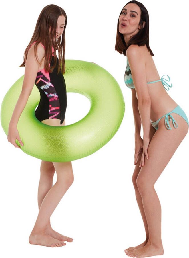 Happy People Neon groene opblaasbare zwemband 76 cm zwemringen waterspeelgoed