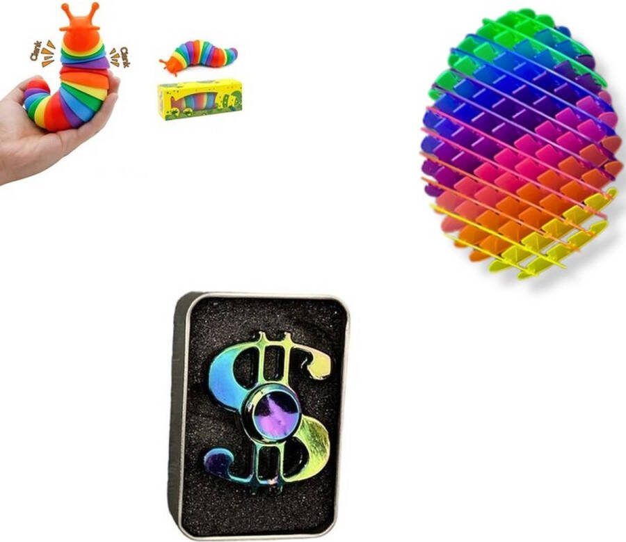 Happy shop store Worm Morf Fidget New 2024 Worm Morphing Ontspanningsspeelgoed Ontspanningsartefact Creatief Speelgoed 3 Pack 2024 Nieuw Sensory Toy + Fidget Rainbow Slug Big Size Fidget Spinner $