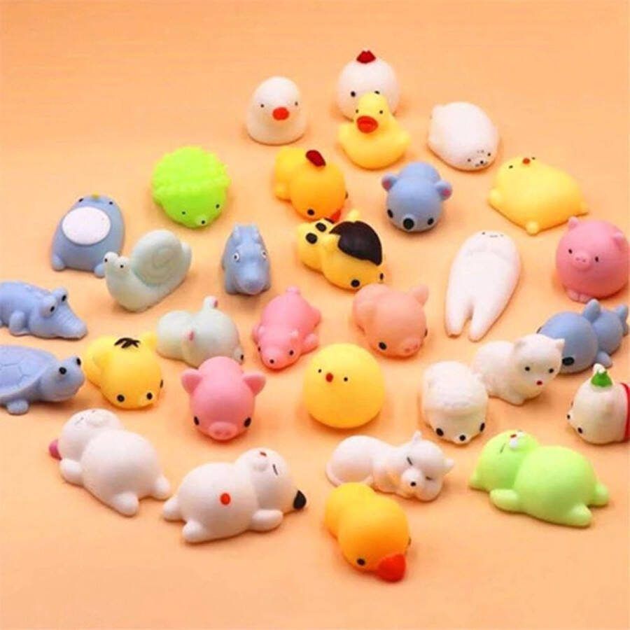 Happy Shopper Mochi squishy Fidget toys Soft animal Mochies Antistress Siliconen multicolor 11 stuks