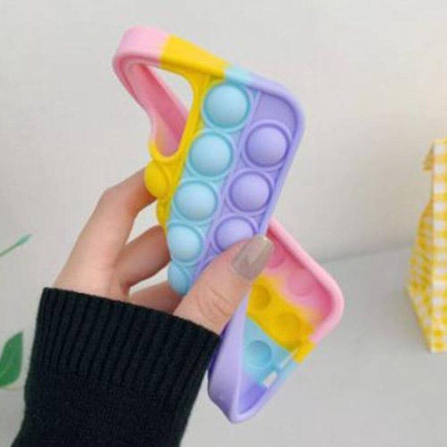 Happy Shopper Pop it telefoonhoesje fidget toys Geschikt voor iPhone 12 Pro Max