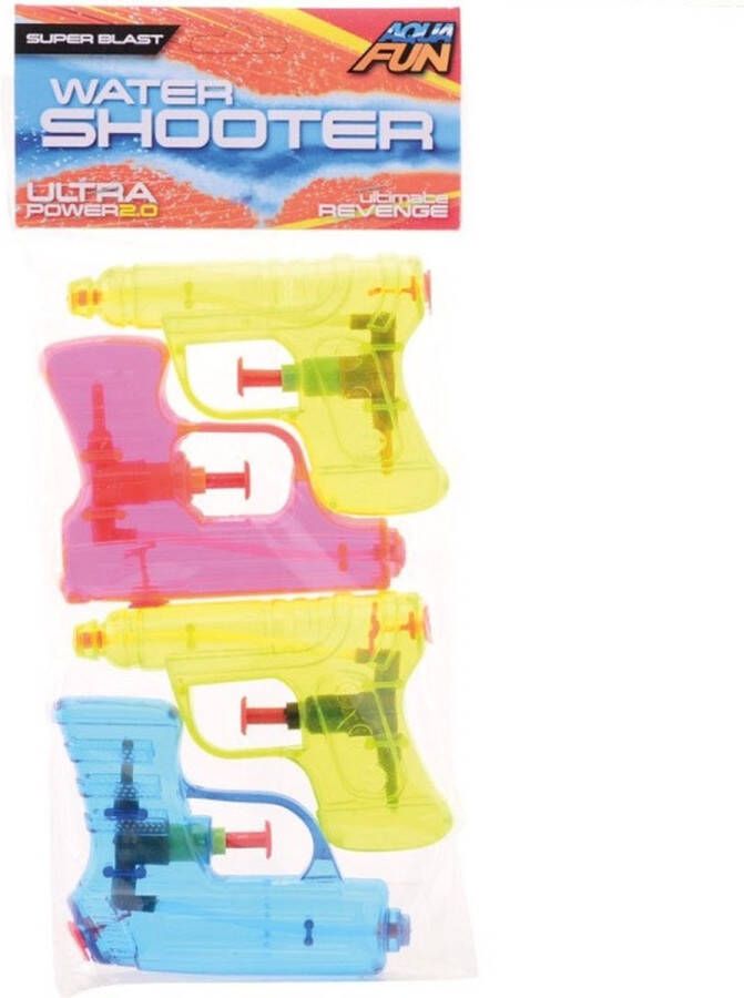 Happy Shopper Waterpistool Aquafun Waterspeelgoed Waterpistooltjes Jongens Meisjes Kunststof multicolor 4 stuks