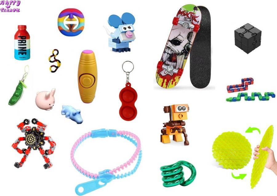Happy trendz 12 Fidget Toys XL mystery pakket Fidget toys XL pakket set 12 delig 2024 pakket
