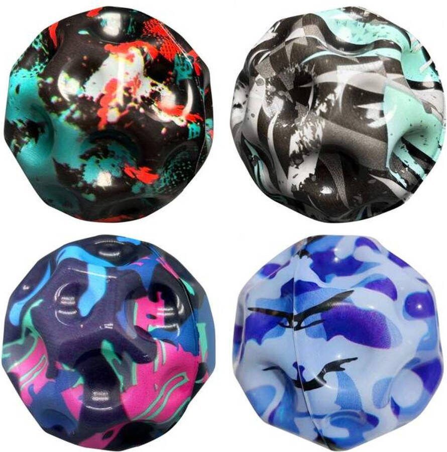 Happy trendz 2 Stuks Bounce Nasa Moon Ball (multi kleuren) met verlichting led Stuiter bal extreem krachtig Bouncing Ball Rainbow stuiter bal set van 2 Nieuw 2024- Fidget TOY SET VAN 2 DumpBin bal