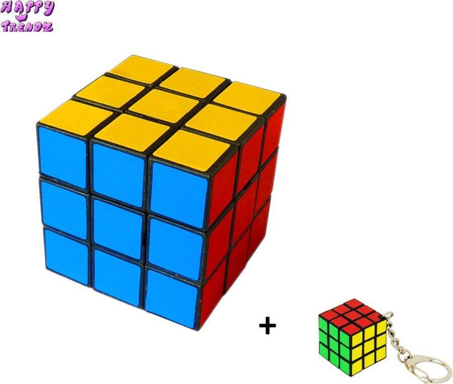 Happy trendz Pakket Kubus Sleutelhanger 3 cm x 3 cm 6 cm x 6 cm Cube Game Speed Cube Magic Breinbreker educatief