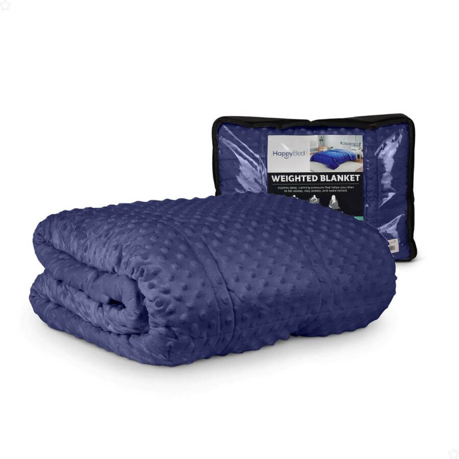 Happybed 90x120 cm 2.26kg Navy Verzwaringsdeken Weighted blanket Zwaartedeken 30 dagen proefslapen Verzwaarde deken 4 seizoenen Gewichtsdeken