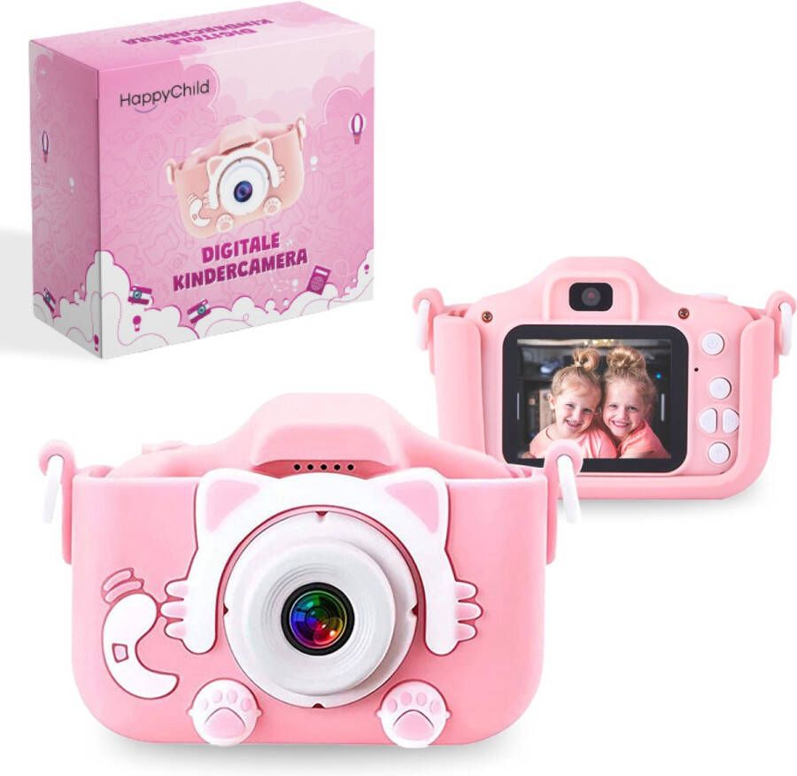 HappyChild Happy Child Digitale Kindercamera met 32GB SD-kaart – Fototoestel voor Kinderen – Nederlandstalig – Blauw