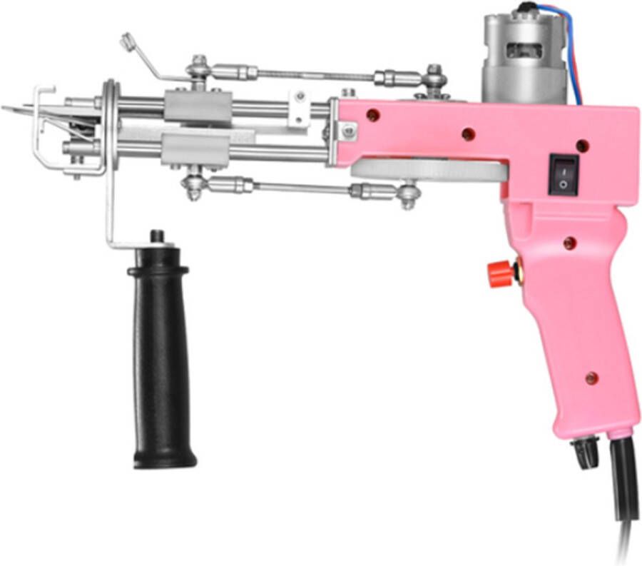Happyment Borduurmachine pistool Tufting Gun 2 In 1 Tuftpistool Naaimachine Tapijten Beginnerspakket – Roze