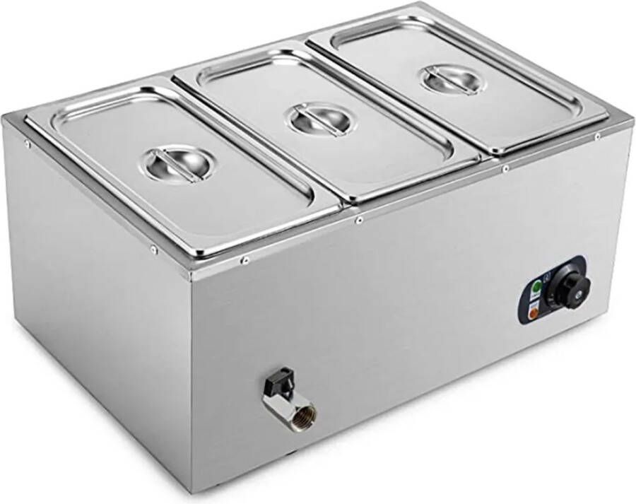 Happyment Buffetwarmer PRO Electrisch Chafing Dish Warmhoudbakken 3 Voor Buffet 3 Delig
