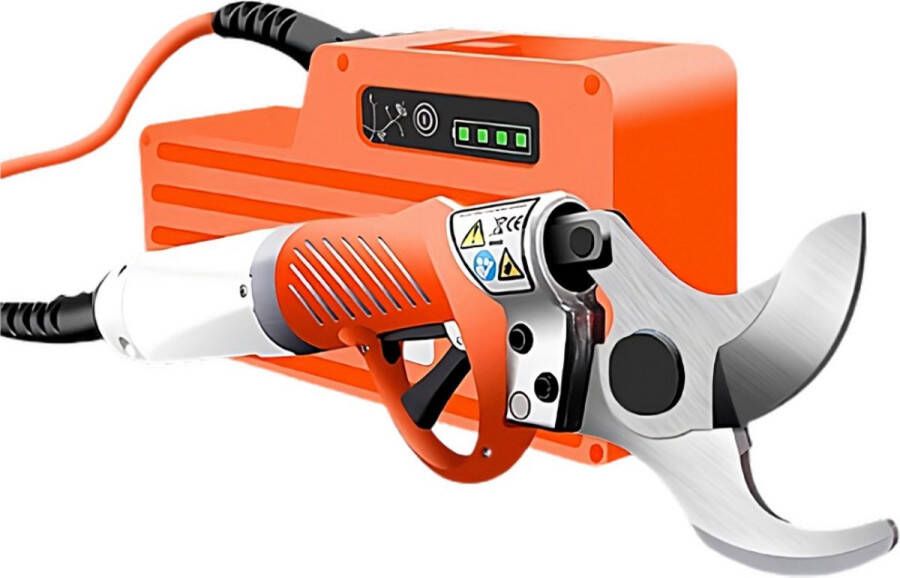 Happyment Elektrische snoeischaar PRO Accu Snoeischaar Accu Takkenschaar 45 mm Rugzak Ontwerp Oranje