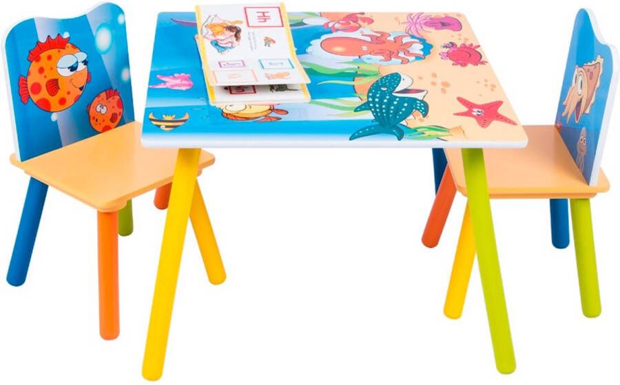 Happyment Kindertafel en 2 Stoeltjes Kindermeubel Speeltafel Tafeltje kinderbureau voor Peuter Kleuter & Kinderen Roze