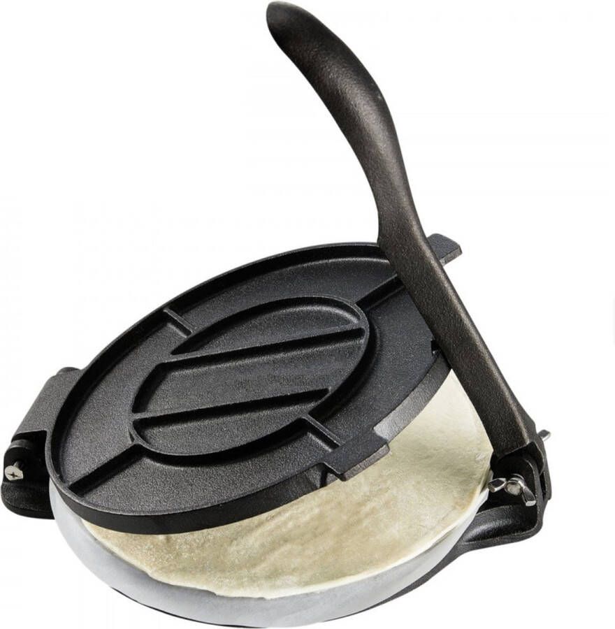 Happyment Tortillapers 8 inch Hamburgerpers 20CM gietijzeren Taco Zware pers-pre-seasoned 100 stuks perkamentpapier Deegmaker Roti maker
