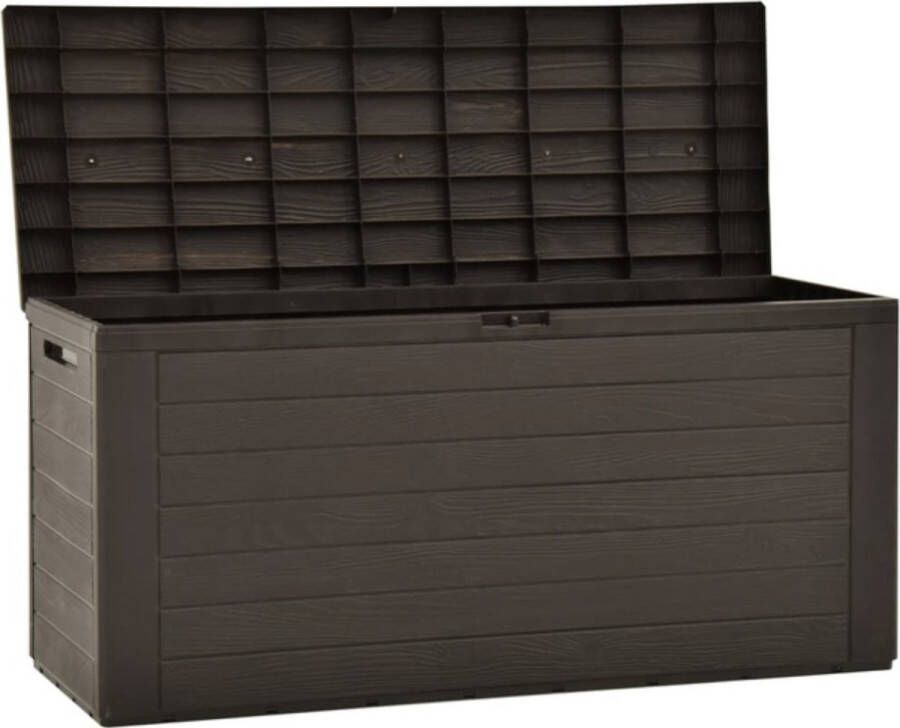 Happyment Tuinkussenbox XL Opbergbox Waterdicht Met deksel Brown Voor binnen & buiten Tuinbox 280L 117CM