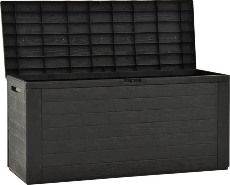 Happyment Tuinkussenbox XL Opbergbox Waterdicht Met deksel Grijs Voor binnen & buiten Tuinbox 280L 117CM