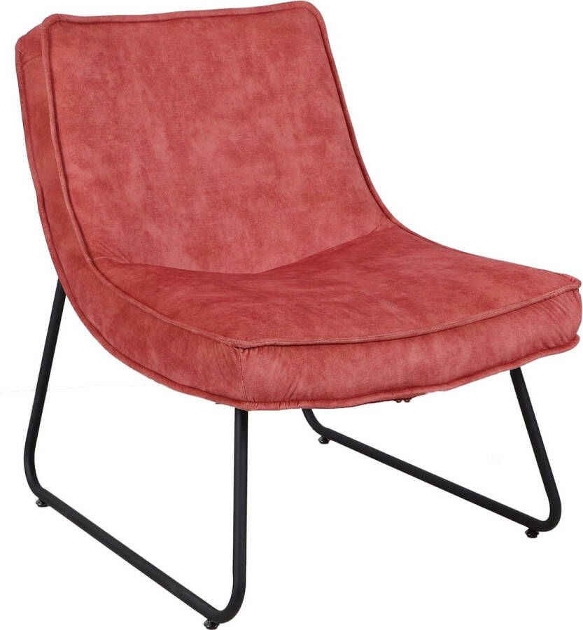 Happyment Velvet Relaxstoel Fauteuil Roze blush Woonkamer Met armleuning