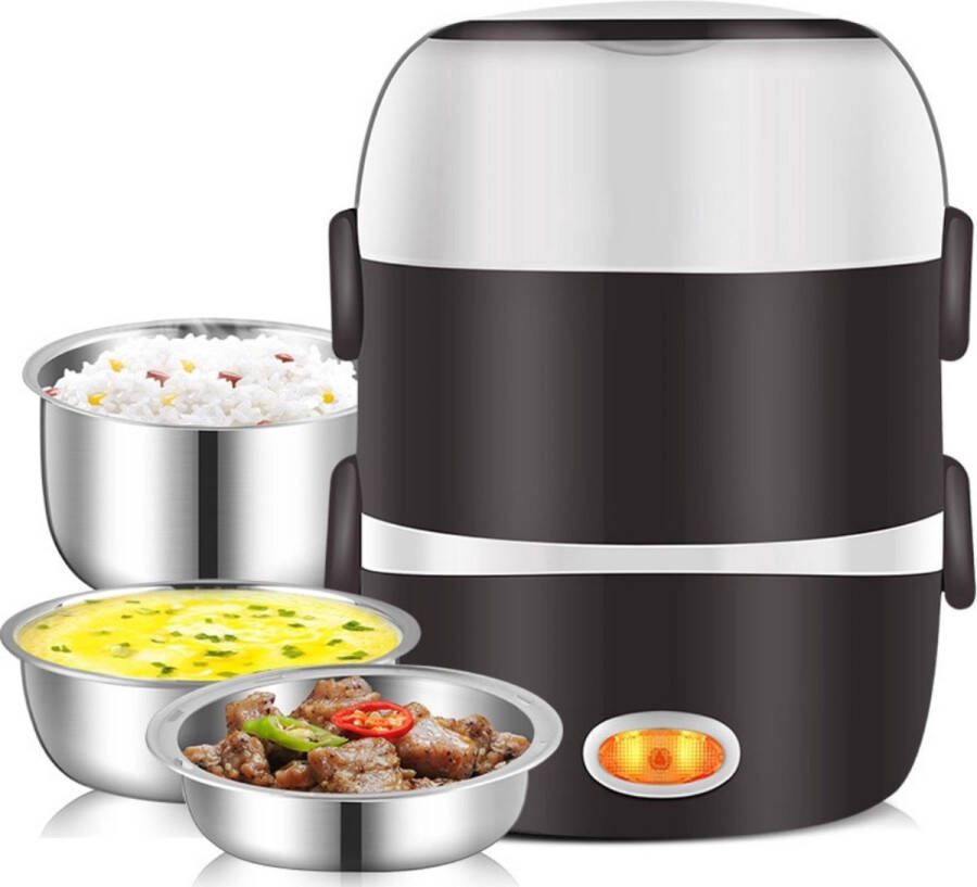 Happyment Verwarmde Lunchbox Elektrisch Rijstkoker Maaltijd Verwarmer Food Heater