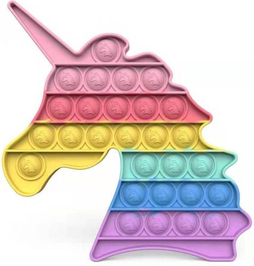 Happy Shopper Fidget toys Pop it Unicorn Eenhoorn Rainbow Pastel Multicolor
