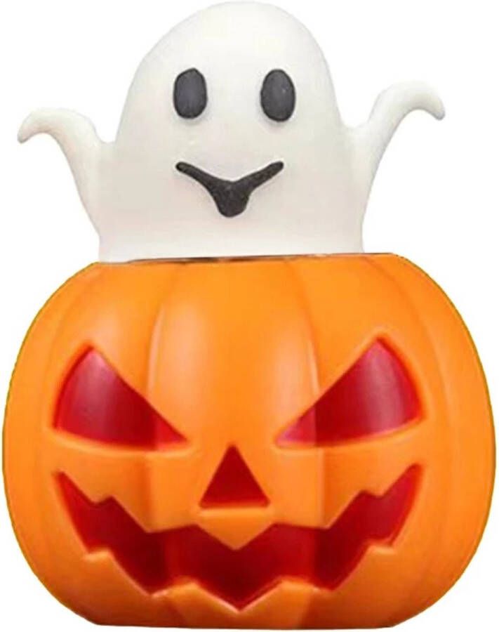 Happy Shopper Halloween stressbal pompoen met spook Fidget toys Popper Anti stress TPR oranje