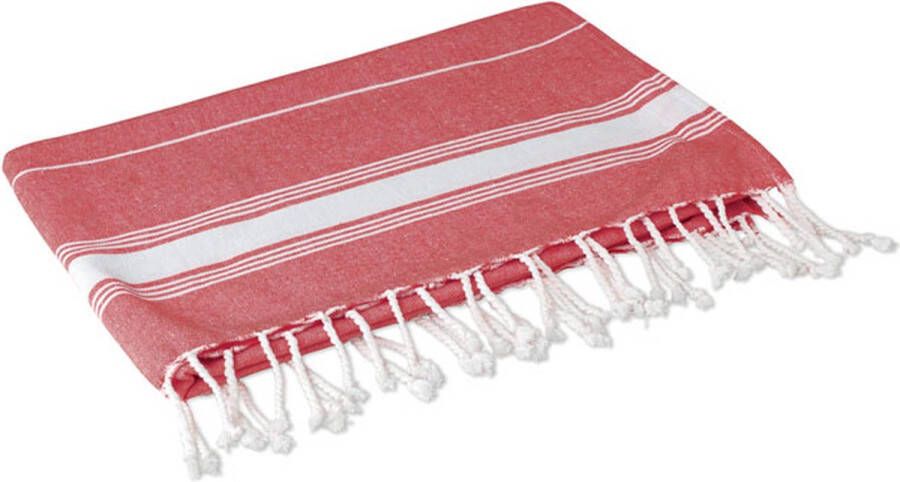 Happy Shopper Hammamdoek badhanddoek badlaken strandlaken sauna handdoek rood wit Moederdag cadeautje