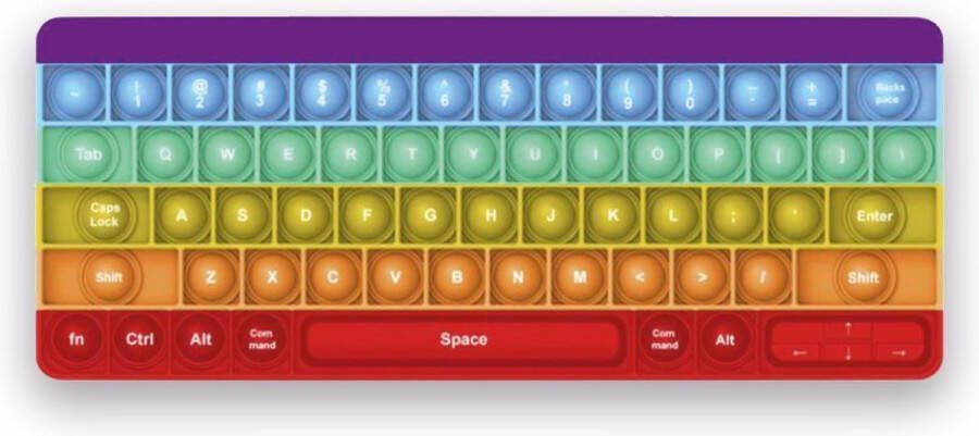 Happy Shopper Pop it keyboard fidget toys pop it toetsenbord speelgoed jongens meisjes regenboog