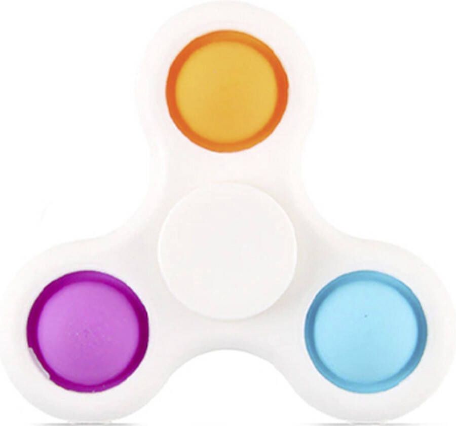 Happy Shopper Spinner simple dimple Fidget toys Pop it Kunststof 2-in-1 roze oranje blauw