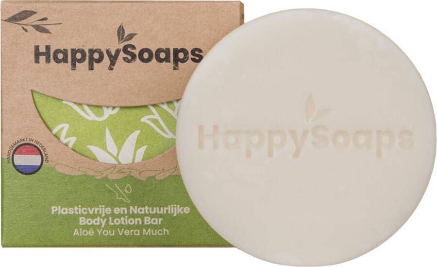 HappySoaps Body Lotion Bar Aloë You Vera Much Fris Verkwikkend & Hydraterend -100% Plasticvrij Vegan & Natuurlijk 65gr