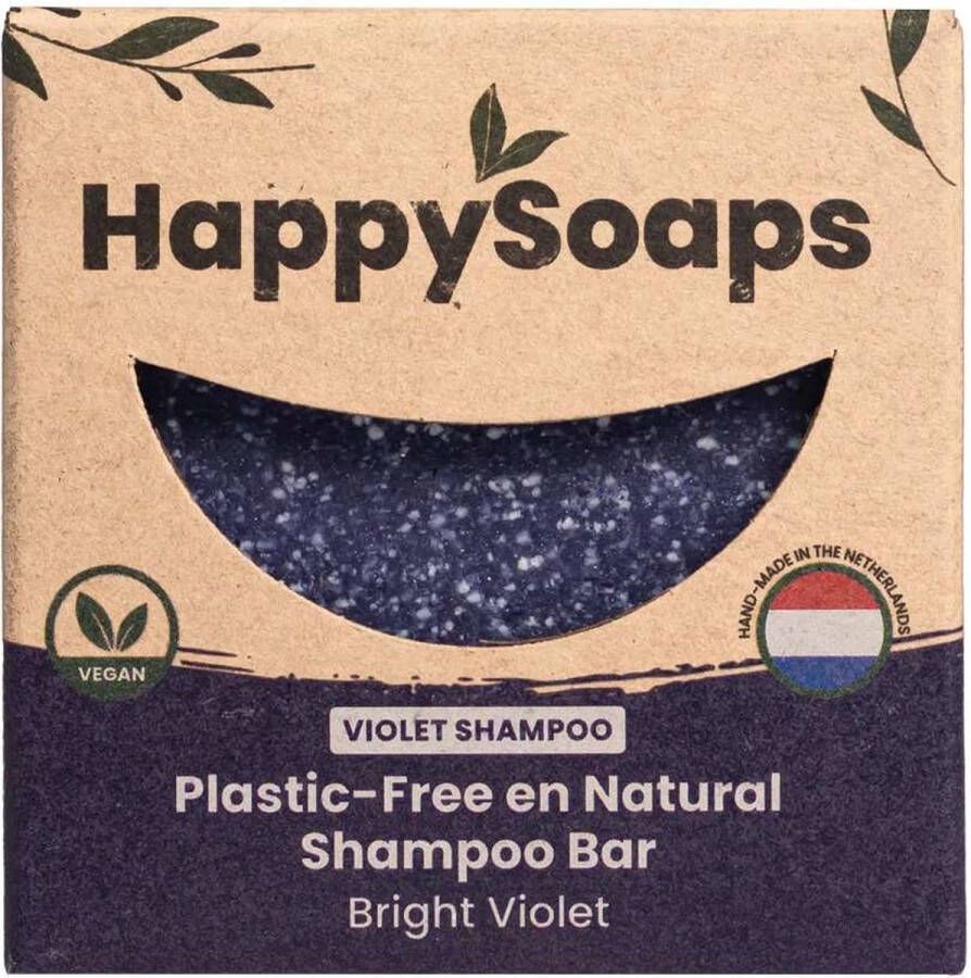 HappySoaps | Shampoo Bar | voor blond & grijs haar | Bright Violet | 70gr | 100% Plasticvrije en Natuurlijk
