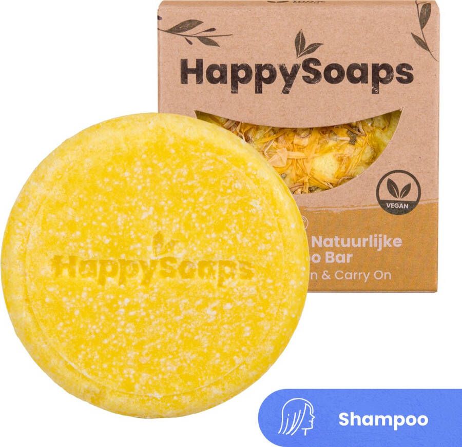 HappySoaps Shampoo Bar Chamomile Down & Carry On Geblondeerd en Blond Haar 100% Plasticvrij Natuurlijk en Vegan 70gr