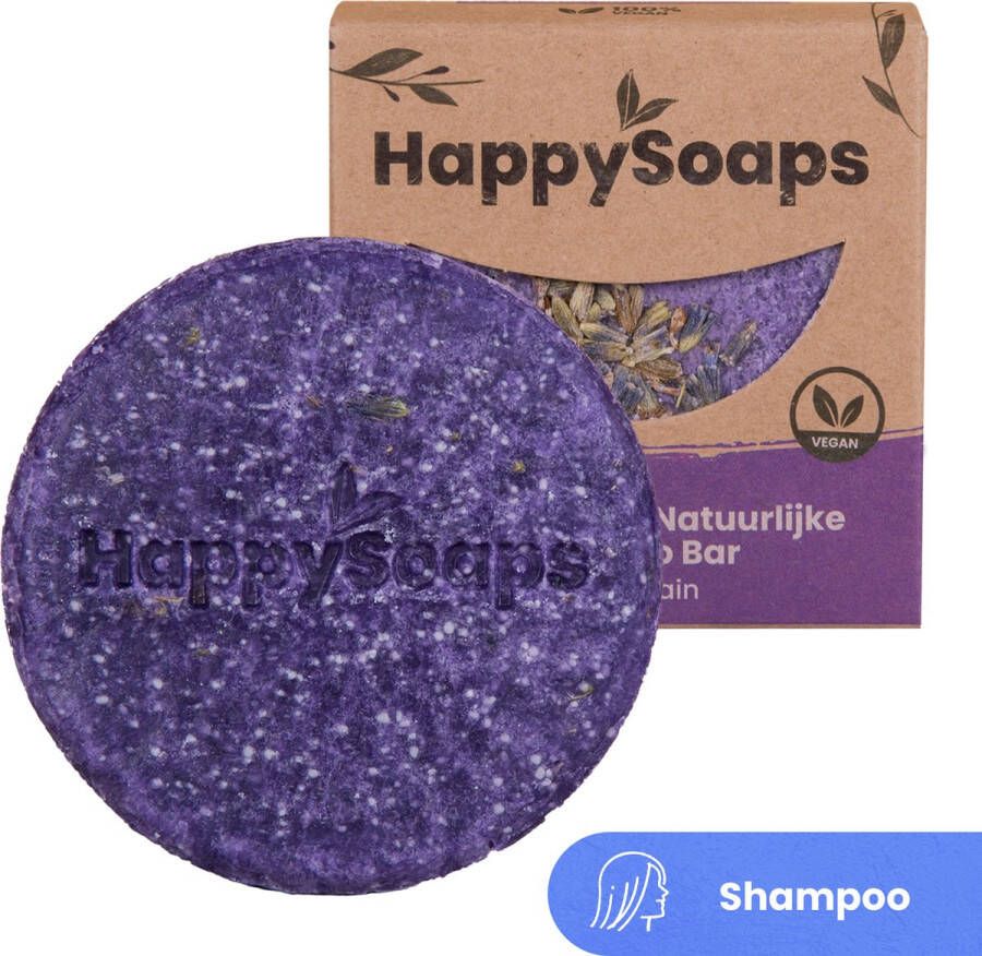 HappySoaps Shampoo Bar Purple Rain Lavendel Roos en Normaal Haar Geschikt als Zilvershampoo 100% Plasticvrij Natuurlijk en Vegan 70gr