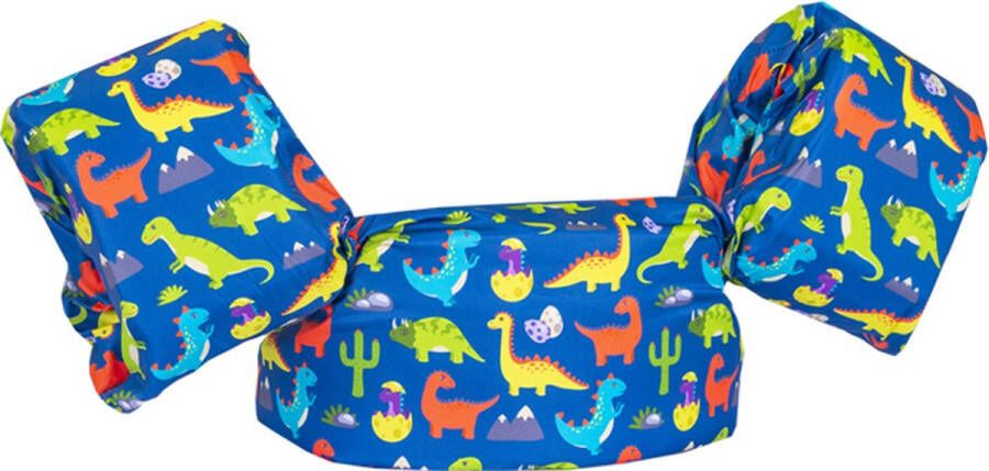 HappySwimmer Puddle Jumper zwembandjes zwemvest voor peuters en kleuters met dinosaurus print