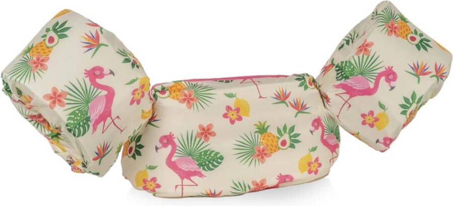 HappySwimmer Puddle Jumper zwembandjes zwemvest voor peuters en kleuters met flamingo print