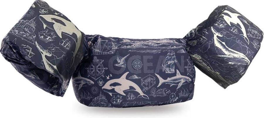 HappySwimmer Puddle jumper zwembandjes zwemvest voor peuters en kleuters met Ocean print