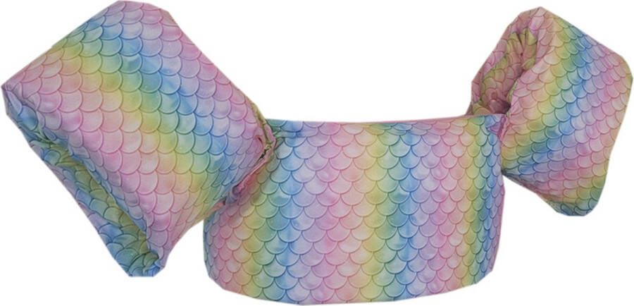 HappySwimmer Puddle jumper zwembandjes zwemvest voor peuters en kleuters met Regenboog print