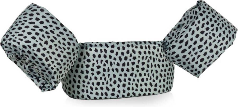 HappySwimmer Puddle Jumper zwembandjes zwemvest voor peuters en kleuters mint groen met Cheetah print