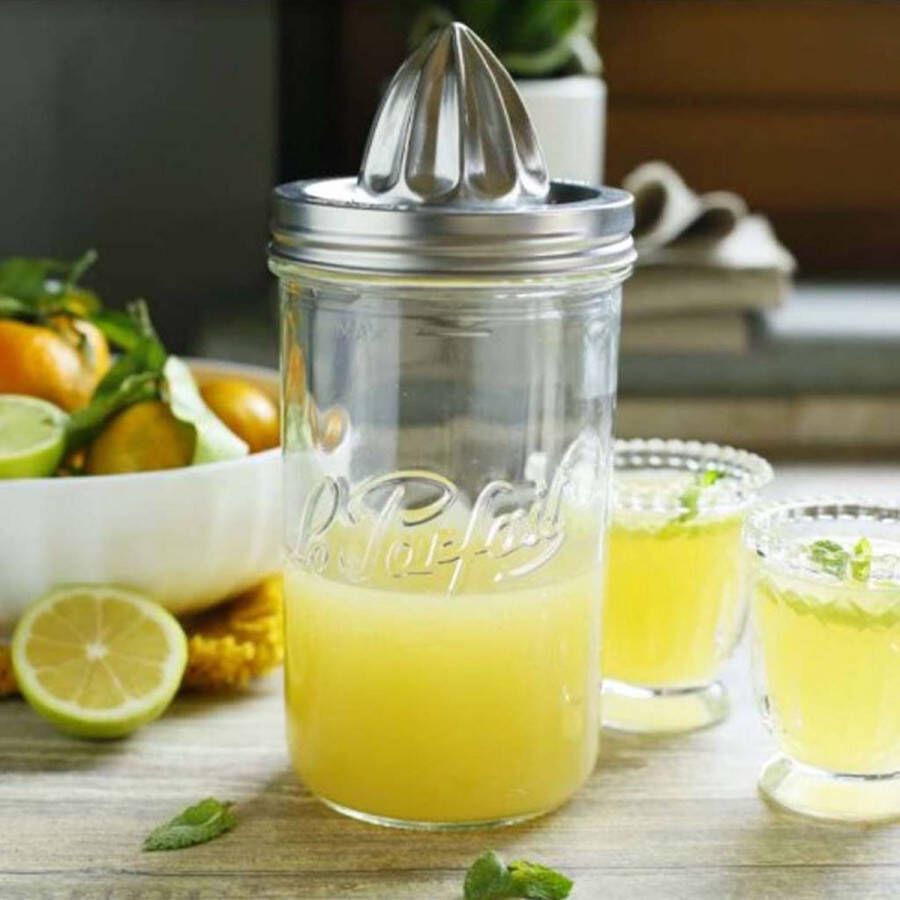 Happytappi Citruspers Le Parfait pot 750 ml Handpers Glas RVS