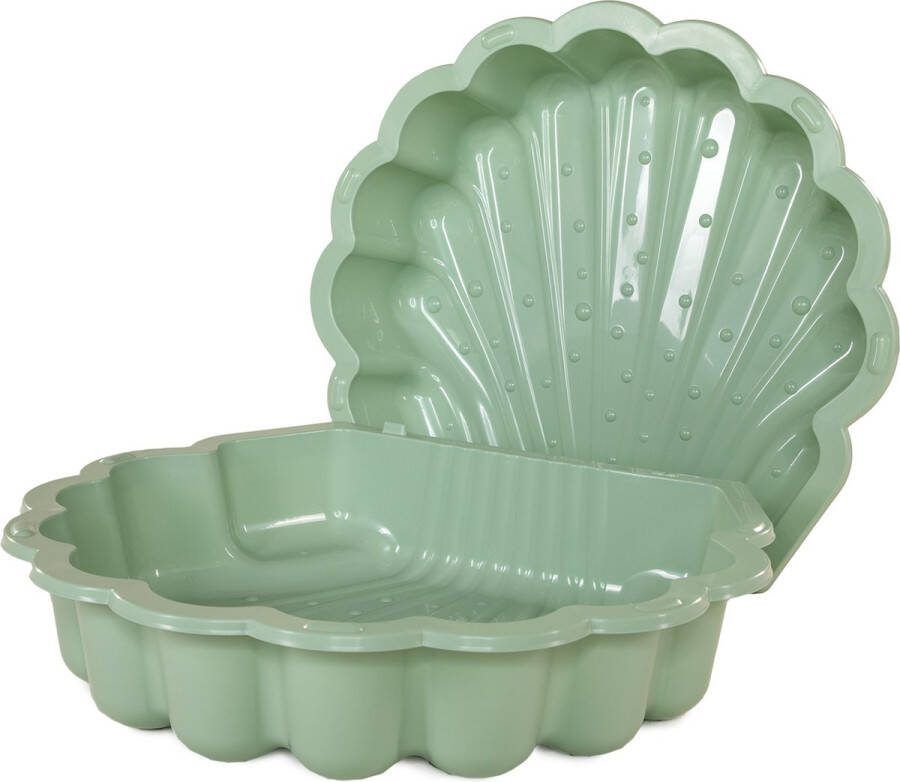 SwingKing Zandbak schelp pastel groen 2-delig88 x 77cm x 36 cm Zandbak waterbak met deksel