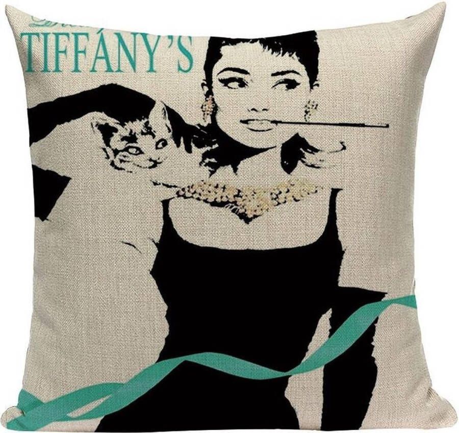 Harani Kussenhoes Art Vintage Vrouw met Tiffany's