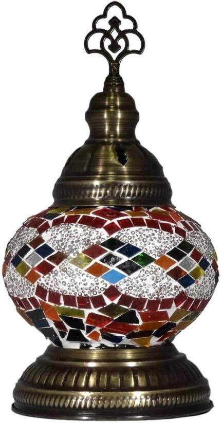 Harani Oosterse mozaïek tafellamp top (Turkse lamp) ø 13 cm rood bont
