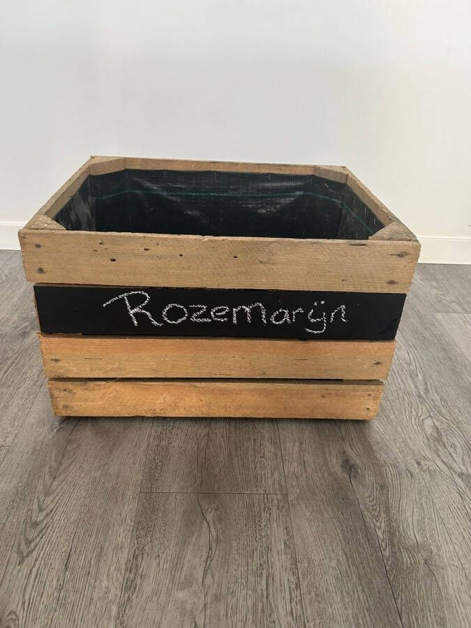 Harder Hout Moestuin kratje 50x40cm hoogte 30cm schrijfbord en worteldoek